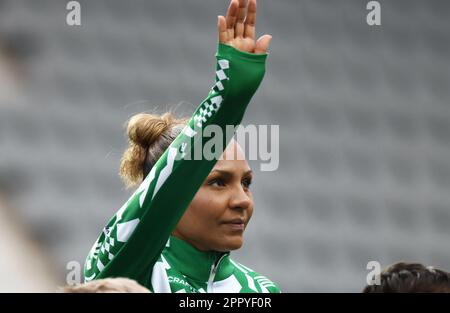 Hammarby no 9 Madelen Janogy (in der Mitte) während des Fußballspiels am Montag im OBOS Damallsvenskan zwischen dem FC Linköping-Hammarby IF in der Bilbörsen Arena, Linköping, Schweden. Stockfoto