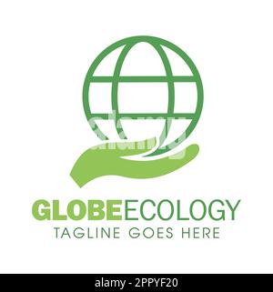 Globe Earth Ecology Logo-Schild Stock Vektor