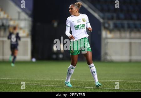 Hammarby no 9 Madelen Janogy während des Fußballspiels am Montag im OBOS Damallsvenskan zwischen dem FC Linköping-Hammarby IF in der Bilbörsen Arena, Linköping, Schweden. Stockfoto