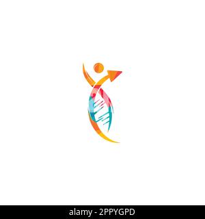 Menschliche DNA und genetisches Logo-Design. Stock Vektor