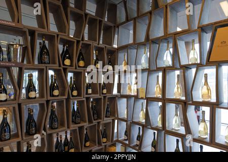 Weinladen im Weingut Antinori in Bargino, Florenz, Italien Stockfoto