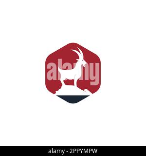 Goat Simple Logo-Vorlagendesign. „Mountain Goat“-Vektor-Logo. Stock Vektor