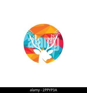 Hirschblattgeweih Vektor-Logo-Design. Stock Vektor