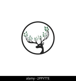 Hirschblattgeweih Vektor-Logo-Design. Stock Vektor