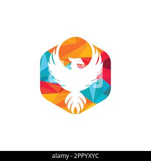 Phoenix Logo-Design. Kreatives Logo des mythologischen Vogels. Stock Vektor