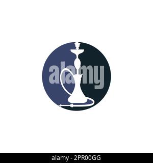 Hookah-Logo-Design. Retro-Sheesha-Logo. Lounge-Café-Emblem. Arabische Bar oder Haus, Shop Vector Design Vorlage. Stock Vektor