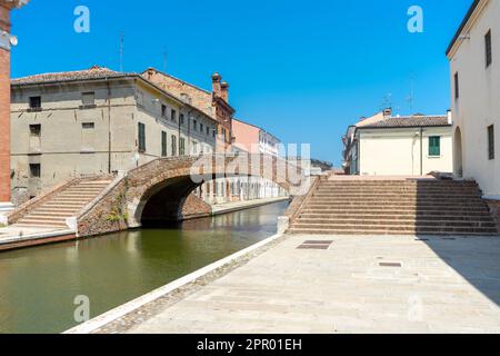 Fahrradtour am rechten Ufer des Flusses Po: Comacchio Stockfoto