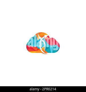 Abstraktes Cross Medical and Human DNA Cloud Vector Logo Design. Logo für die Klinik, das Pharmaunternehmen. Online-Apotheke und medizinisches Versorgungskonzept. Stock Vektor