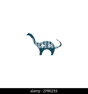 Logo der Dinosaurierspielkonsole. Stock Vektor