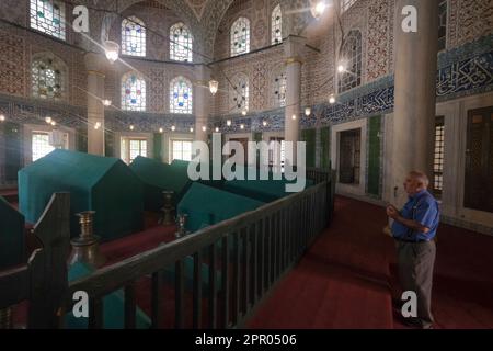 Innere der Gräber von Sultans Mehmed III, Selim II, Murad III, Ibrahim I und Mustafa I, Gebiet des Hagia Sophia Museums, Istanbul, Türkei Stockfoto