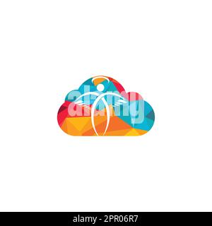Abstraktes Angel Vector Logo-Design. Repräsentiert das Konzept von Religion, Freundlichkeit und Nächstenliebe. Stock Vektor
