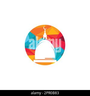 Moschee-Turm-Logo mit Stern. Islamische Logo-Designs Konzept. Stock Vektor