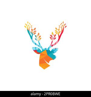 Hirschblattgeweih Vektor-Logo-Design. Stock Vektor