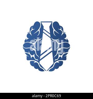 Smart Job Idea Vektor-Logo-Designkonzept. Logo des Brain and tie Icon. Stock Vektor