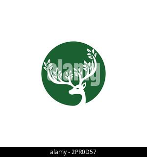 Hirschblattgeweih Vektor-Logo-Design. Stock Vektor