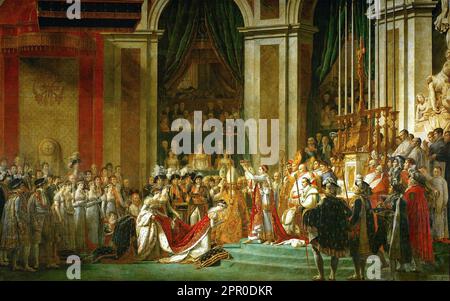 KRÖNUNG NAPOLEONS in Notre Dame am 2. Dezember 1804m gemalt von Jacques-Louis David Stockfoto