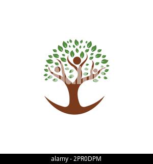 Designvorlage Für Creative People Tree Concept Logo. Stock Vektor