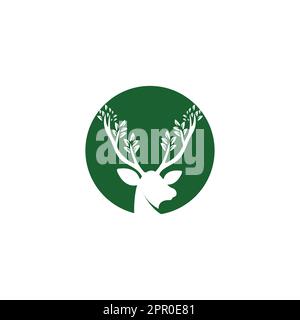 Hirschblattgeweih Vektor-Logo-Design. Stock Vektor