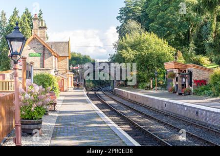 Arley Station an der Severn Valley Steam Railway, Worcestershire, England Stockfoto