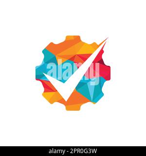 Design des Gear Vector Logos überprüfen. Logo-Design wird geprüft. Stock Vektor
