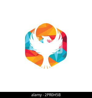 Phoenix Logo-Design. Kreatives Logo des mythologischen Vogels. Stock Vektor