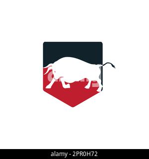Bull-Vektor-Logo. Vorlage für Logodesign mit einfachem Tiervektor. Stock Vektor
