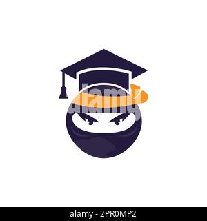 Intelligentes Ninja Modern Bildungs-Vektor-Logo-Design. Stock Vektor
