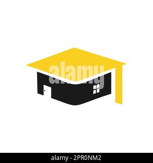 Logo-Design für Hausschulbildung. Vorlage für das Studentenwohnheim-Logo. Stock Vektor