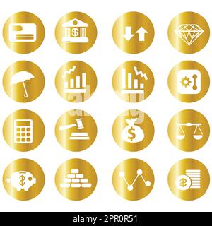 Goldene Finanzsymbole Stock Vektor