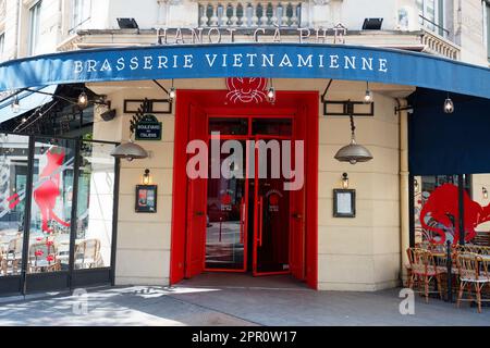 Das traditionelle vietnamesische Restaurant Hanoi Ca Phe. Es befindet sich am Italiens Boulevard im 9. Bezirk von Paris, Frankreich. Stockfoto