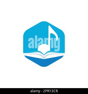 Vektorlogo für Musikbücher. Buch- und Notendesign. Stock Vektor