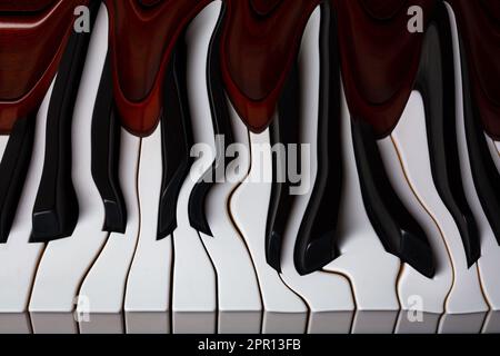 Piano Mountain Range Graphic Surrealism Still Life Stockfoto