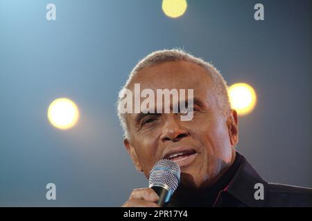 Leipzig, 12-19-2002, Harry Belafonte bei der ARD Wohltätigkeitsgala "Jose Carreras-Gala 2002", Leipzig, 19. Dezember 2002. Stockfoto