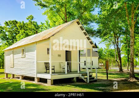 Latham Post Office wird im Baldwin County Bicentennial Park, 22. April 2023, in Stockton, Alabama, abgebildet. Stockfoto