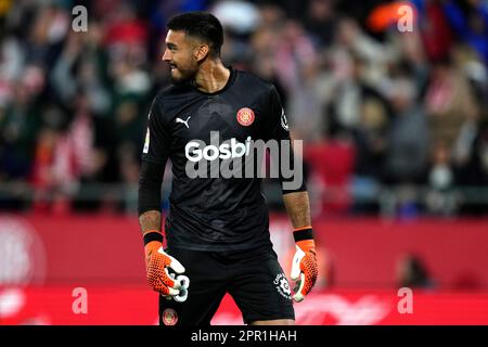 Girona, Spanien. 25. April 2023. Gazzaniga (FC Girona) wird beim Fußballspiel La Liga zwischen dem FC Girona und dem CF Real Madrid am 25. April 2023 im Montilivi-Stadion in Girona, Spanien, gezeigt. Foto: SIU Wu Kredit: dpa/Alamy Live News Stockfoto