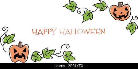 Handgezeichnete Jack O'lantern dekorative Halloween-Randzeichnung Stock Vektor