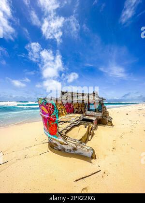 Blick auf den Nunggalan-Strand in Bali, Indonesien Stockfoto