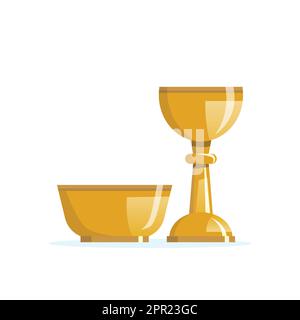 Goldziborien und Kelch. Katholisches Symbol. Kirchenartikel Stock Vektor