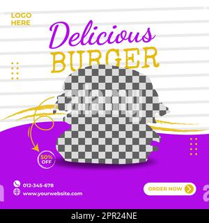 Banner Food Social-Media-Vorlage Stock Vektor