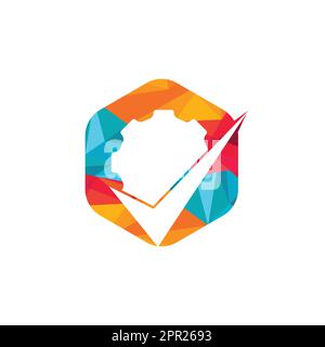 Design des Gear Vector Logos überprüfen. Logo-Design wird geprüft. Stock Vektor