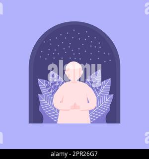 Minal Aidin Wal Faizin mit flacher Figur Stock Vektor