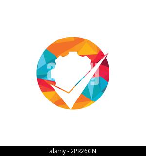 Design des Gear Vector Logos überprüfen. Logo-Design wird geprüft. Stock Vektor