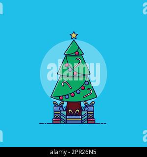 weihnachtsbaum voller Geschenke Stock Vektor