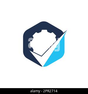 Design des Gear Vector Logos überprüfen. Logo-Design wird geprüft. Stock Vektor