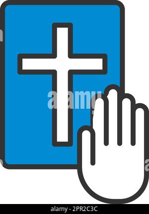 Hand On Bible Icon Stock Vektor