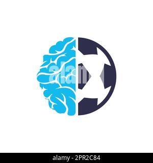 Fußball-Brain-Logo-Icon-Design. Stock Vektor