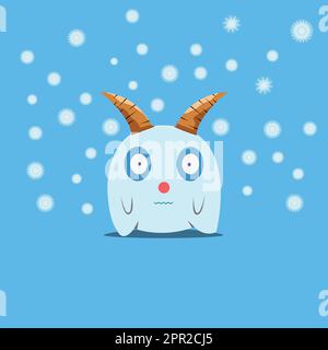 blue snow monster design character Stock Vektor