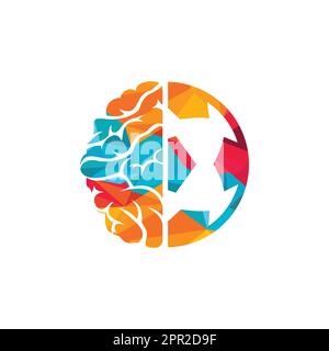 Fußball-Brain-Logo-Icon-Design. Stock Vektor