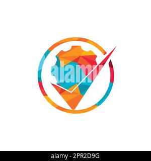 Design des Gear Vector Logos überprüfen. Logo-Design wird geprüft. Stock Vektor