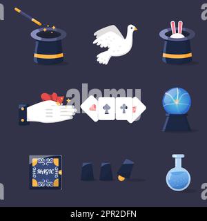 Ein Satz magischer Werkzeuge Stock Vektor